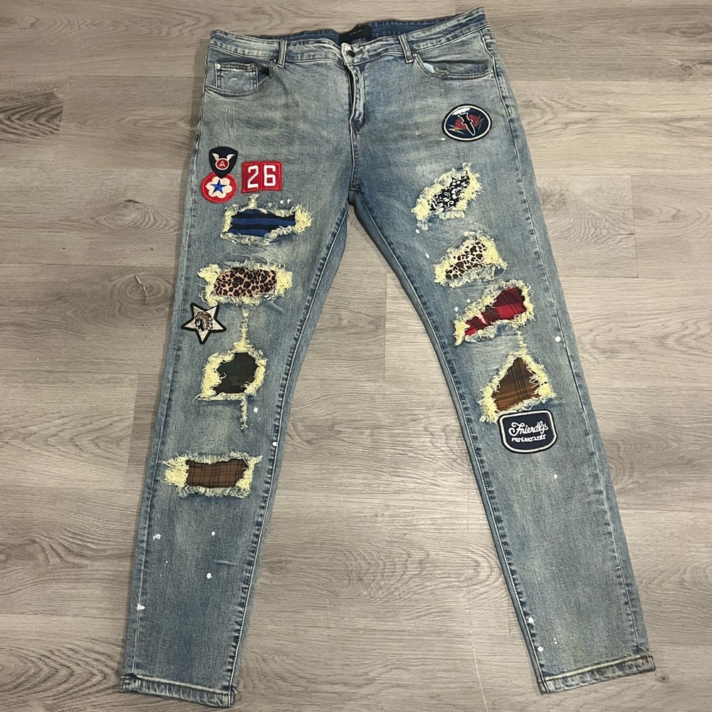 AMIRI MX1 Biker Patch Jeans Clay Indigo Never worn